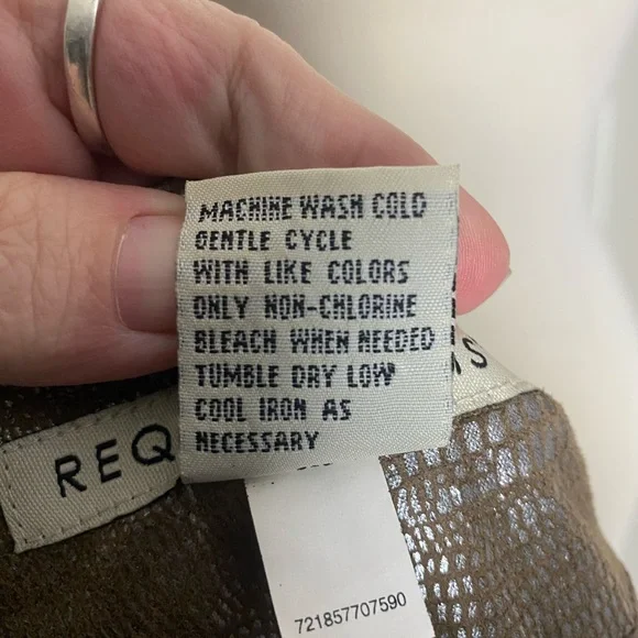 Requirements 70’s style brown silver snake skin print lightweight jacket size S - Picture 9 of 9